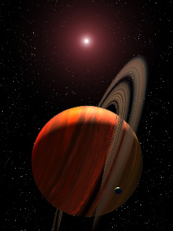 Esta ilustración muestra un planeta en órbita alrededor de una enana roja. [NASA/ESA/G.Bacon (STScI)] 